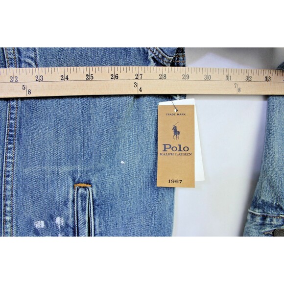 NWT Polo Ralph Lauren 3XLT Paint Splatter Rugged Trucker Denim Jean Jacket - Picture 7 of 12